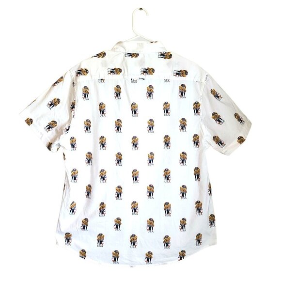 Denim & Flower Men’s USA Teddy Bear Short Sleeve Button Down Size Large & XL NWT - Picture 14 of 14